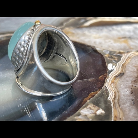 JOYA by Judy Crowell Aqua Chalcedony Ring Size 7 - Picture 3 of 11